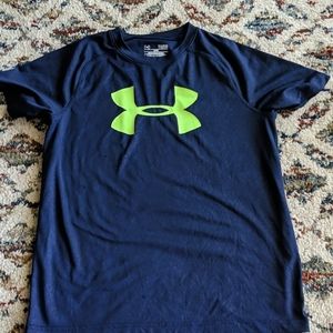 Boys blue under armour dri fit shirt